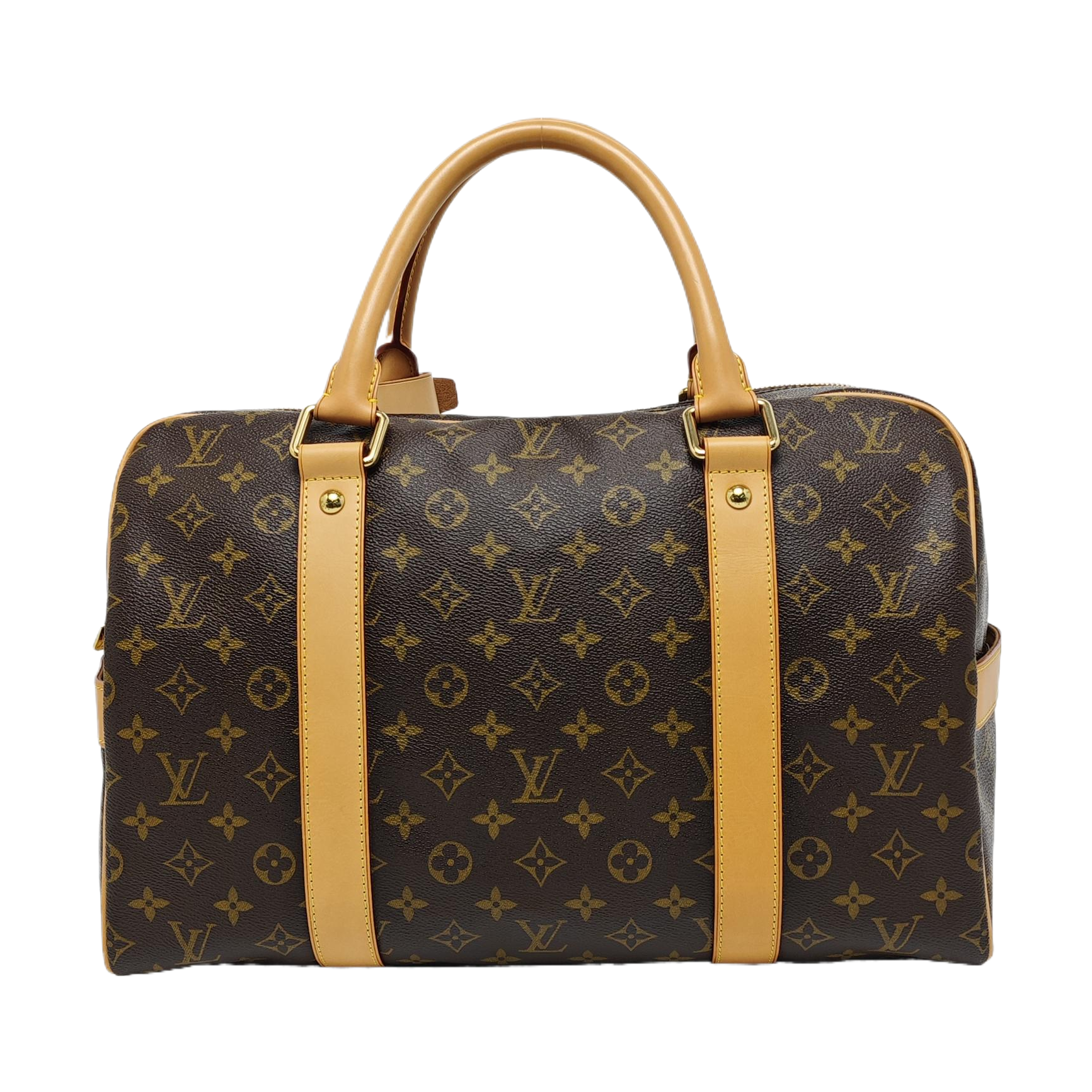 Monogram Coated Canvas Top Handle Bag Brown