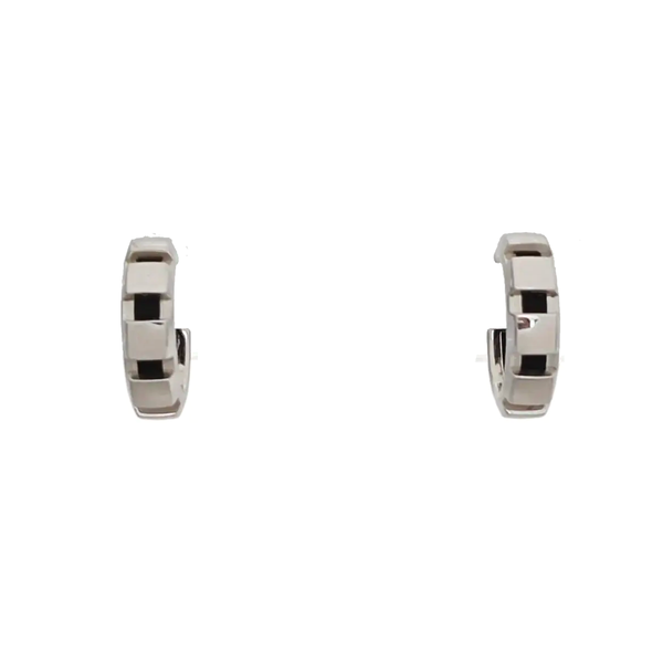 18k White Gold Silver Stud Earrings