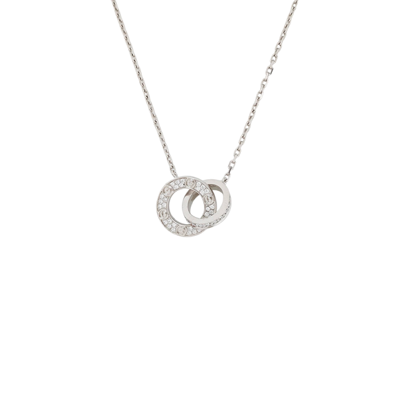 LOVE 18k White Gold Silver Necklace