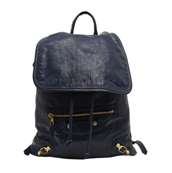 Authenticated pre-owned  Classic Metallic Edge City Calfskin Blue - Backpack at Looply