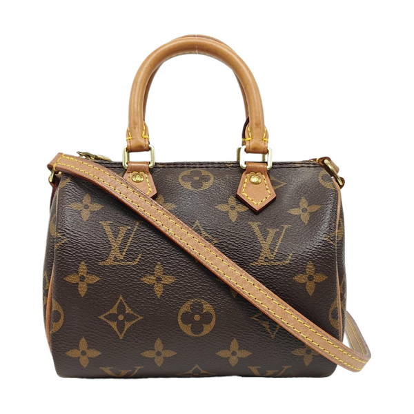 SPEEDY Nano Monogram Coated Canvas Brown