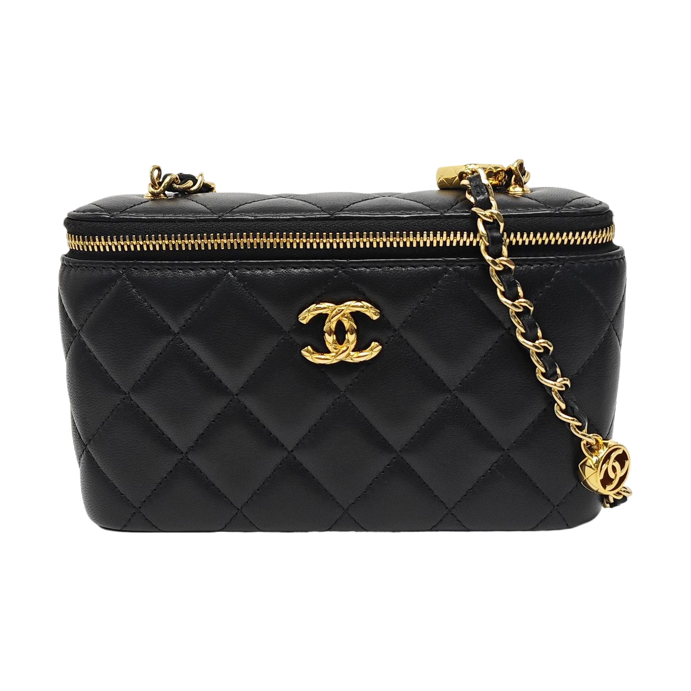 VANITY CASE Small Quilted Lambskin Black