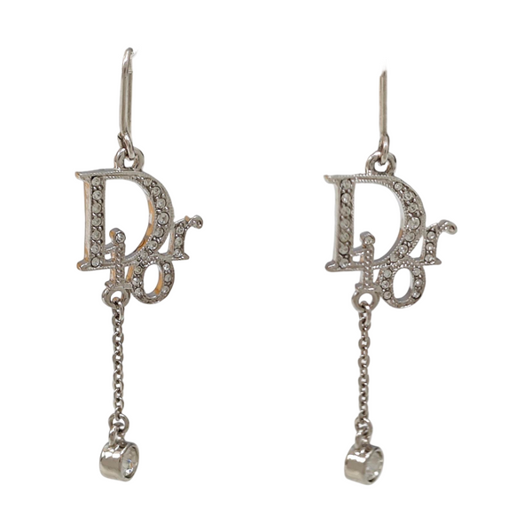 Dior Oblique Metal Silver Stud Earrings