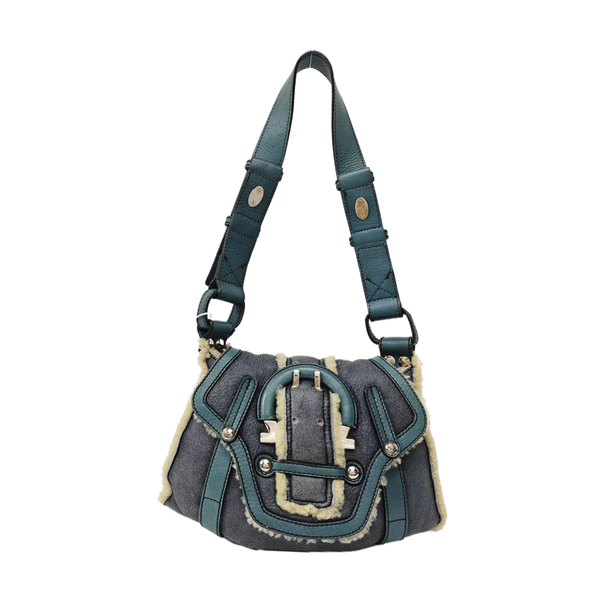 Special Material Top Handle Bag Blue
