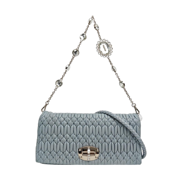 Crystal Quilted Lambskin Blue
