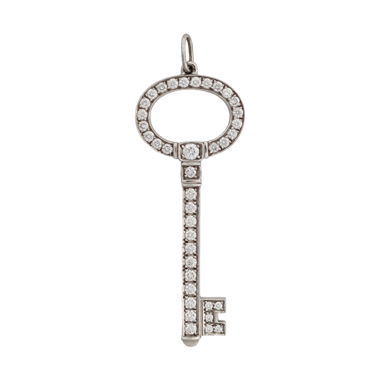 Tiffany Keys 18k White Gold Silver Pendant