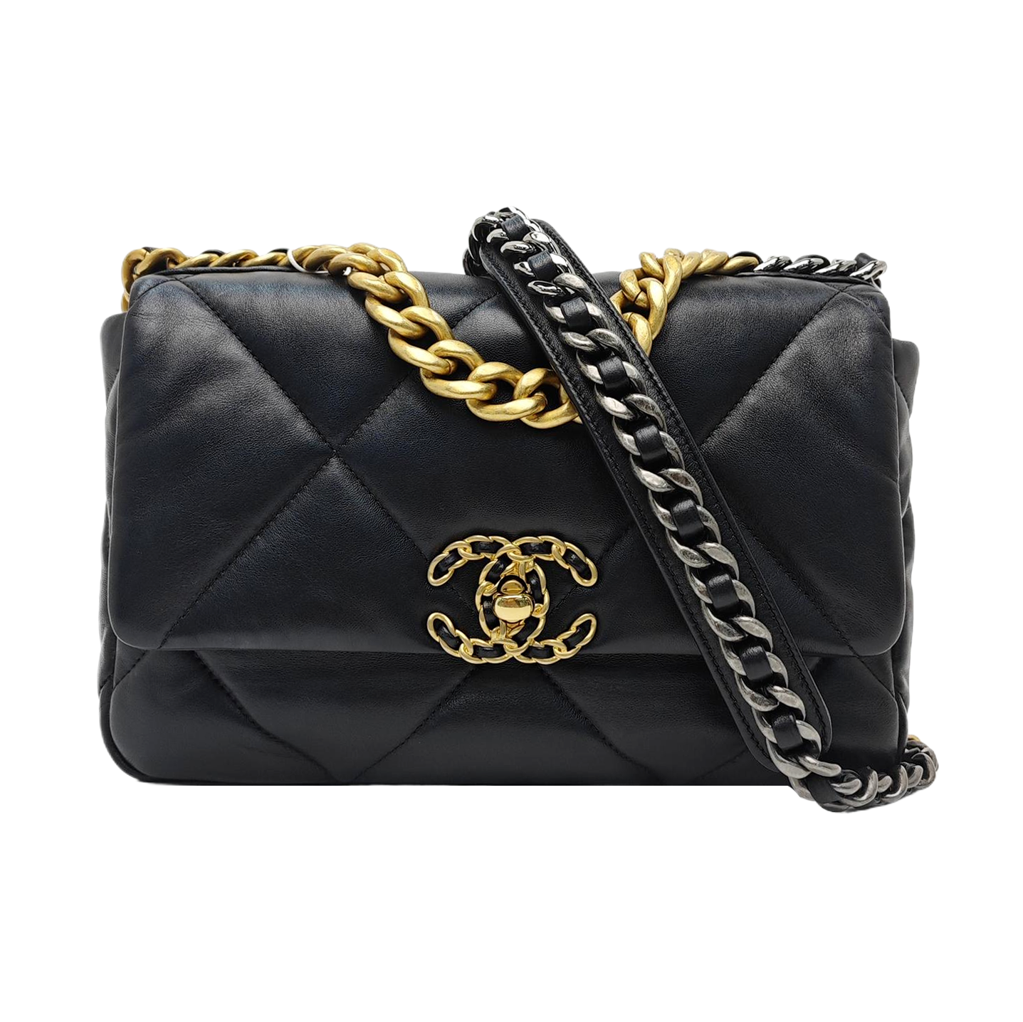 CHANEL 19 Small Quilted Lambskin Black