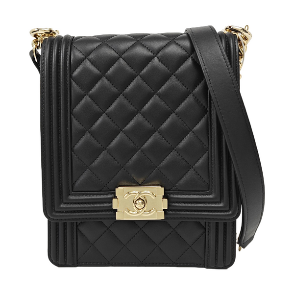 BOY CHANEL Mini Quilted Lambskin Black