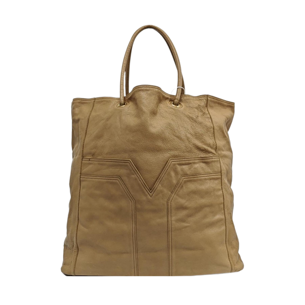 Leather Shoulder Bag Beige