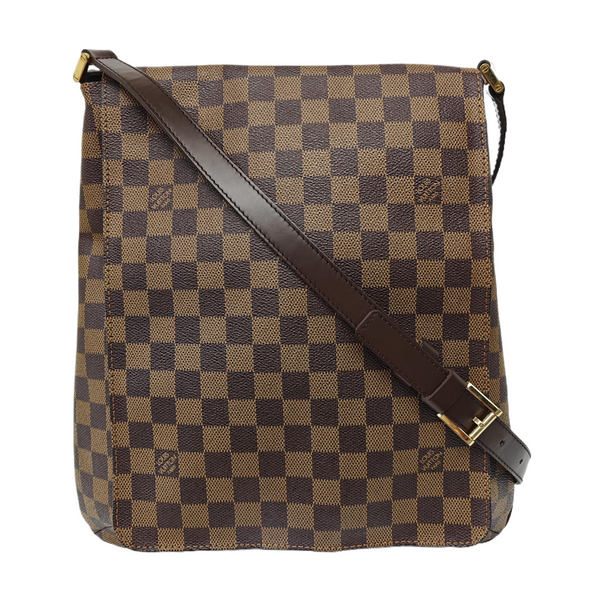 MUSETTE TANGO Damier Ebene Coated Canvas Brown