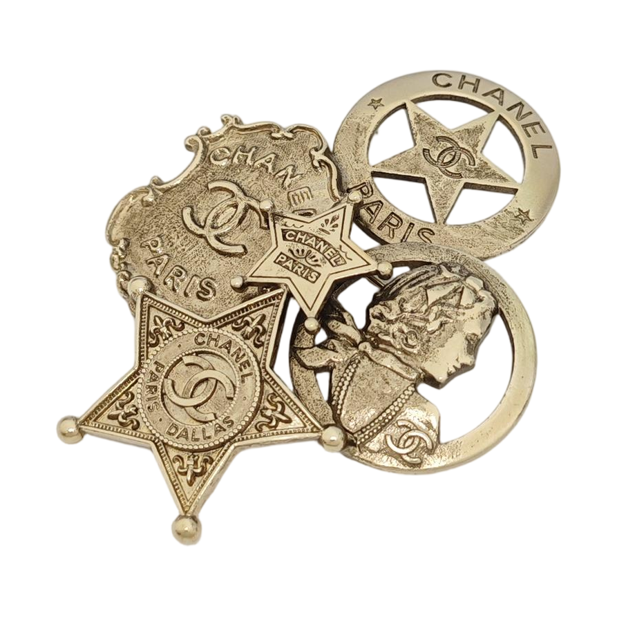 Metal Gold Brooch