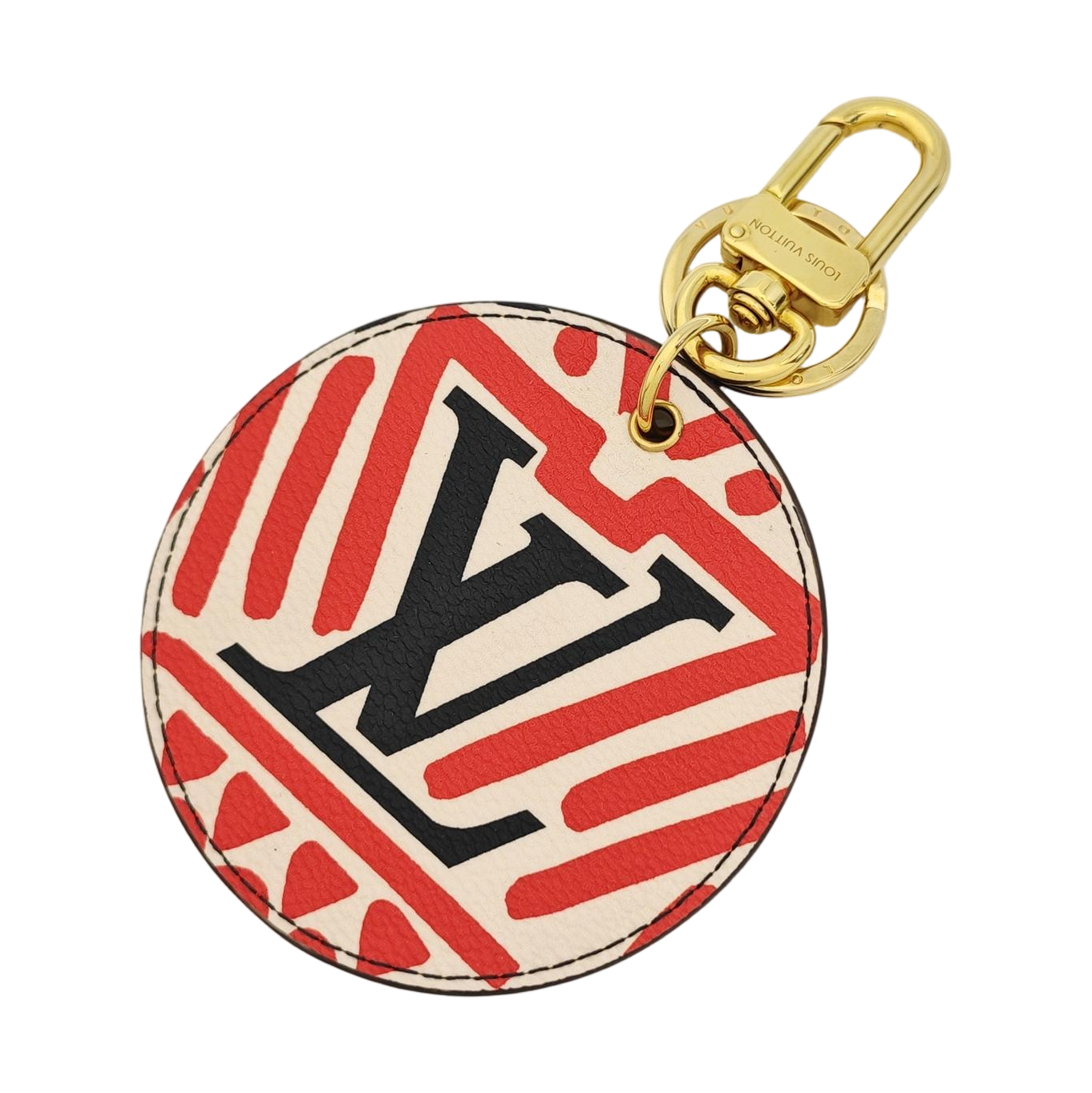 Coated Canvas Bag Charm Red