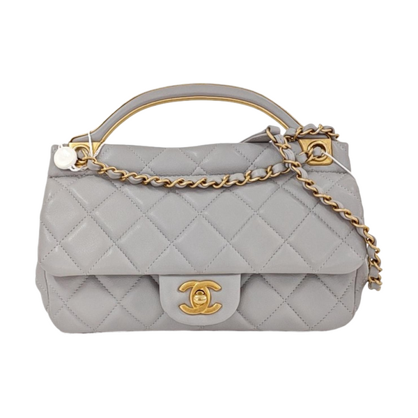 Small Quilted Lambskin Gray