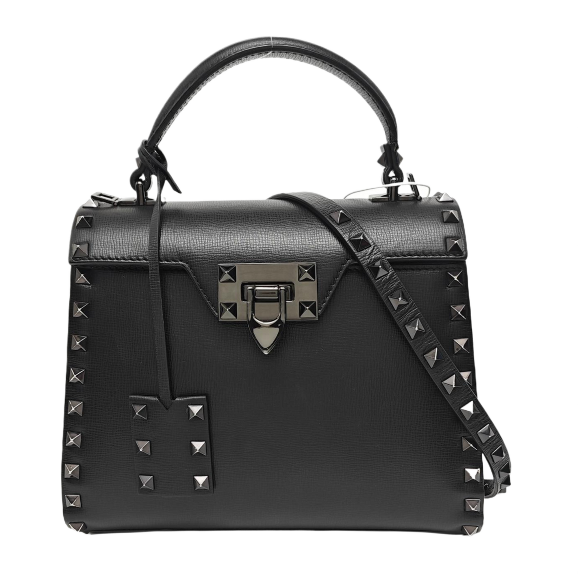 Rockstud Small Calfskin Black