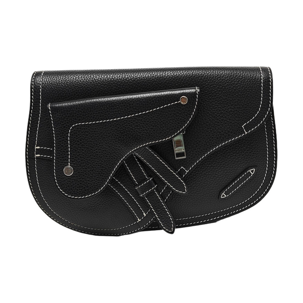 Saddle Medium Calfskin Black
