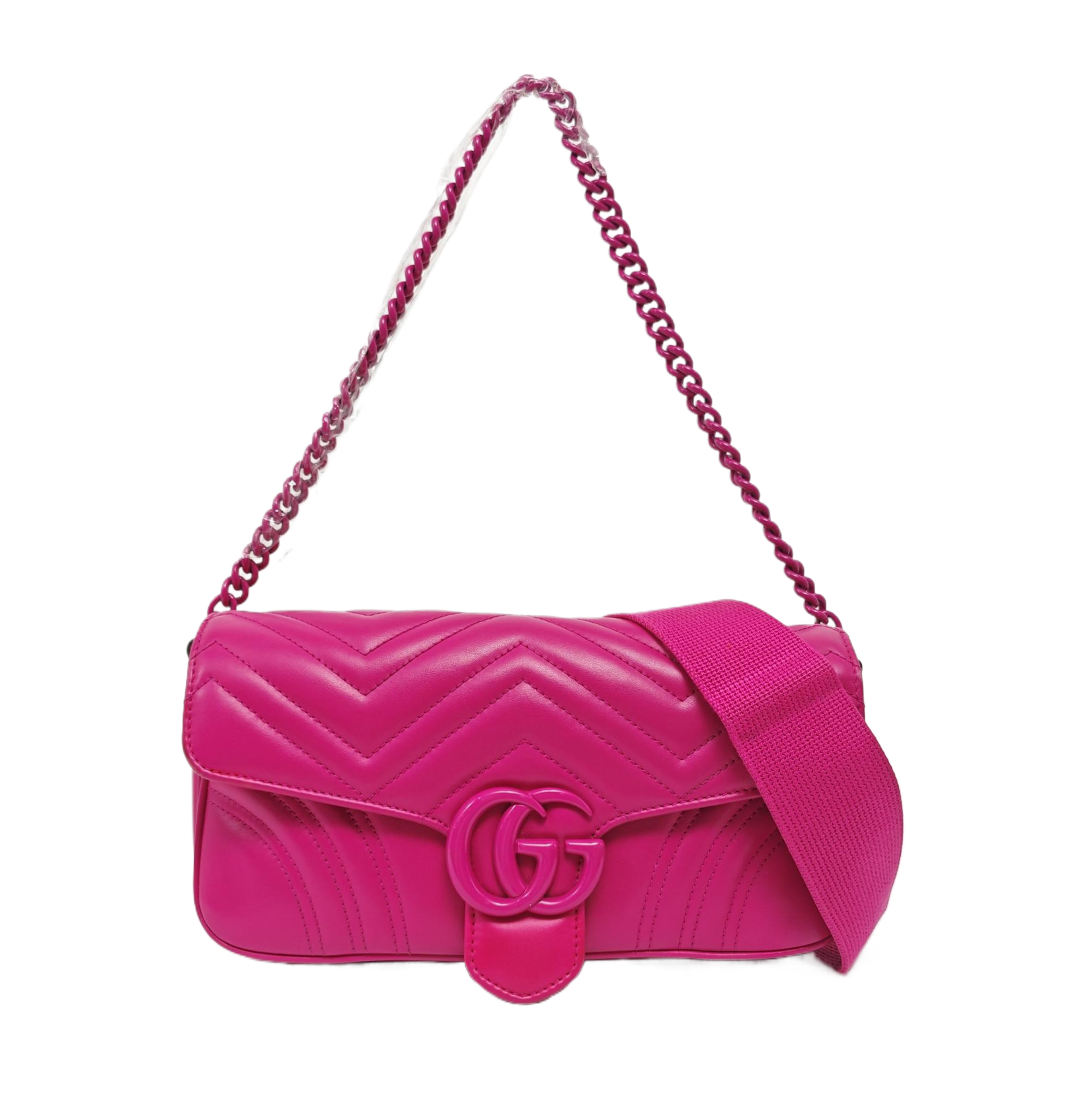 GG Marmont Medium Quilted Calfskin Red