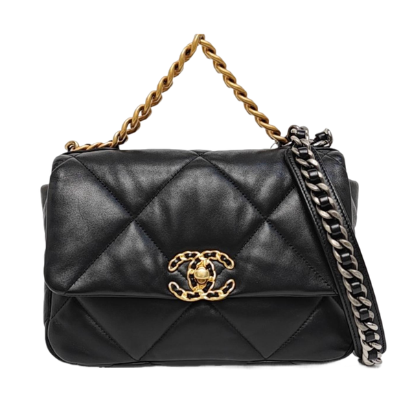 CHANEL 19 Small Quilted Lambskin Black