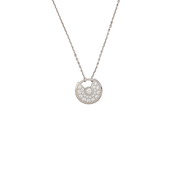AMULETTE DE CARTIER 18k White Gold Silver Necklace