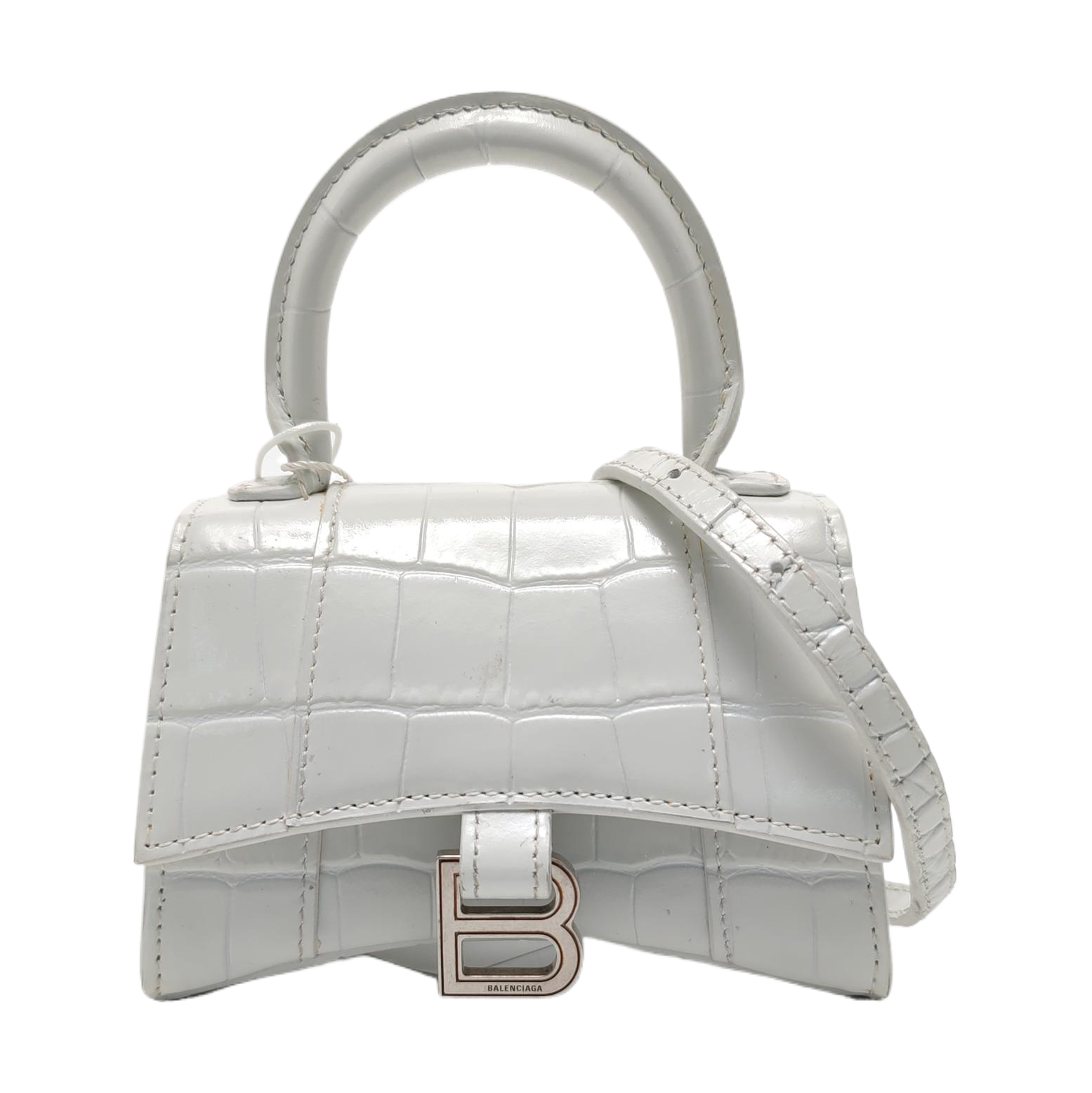 Hourglass Mini Calfskin White