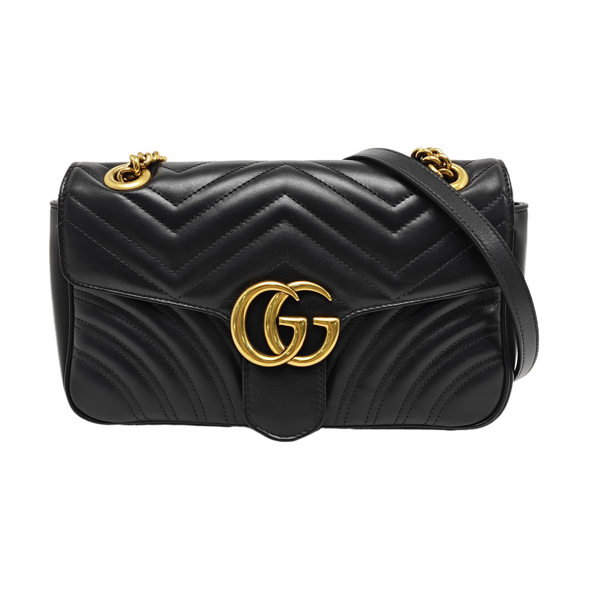 GG Marmont Medium Quilted Calfskin Black