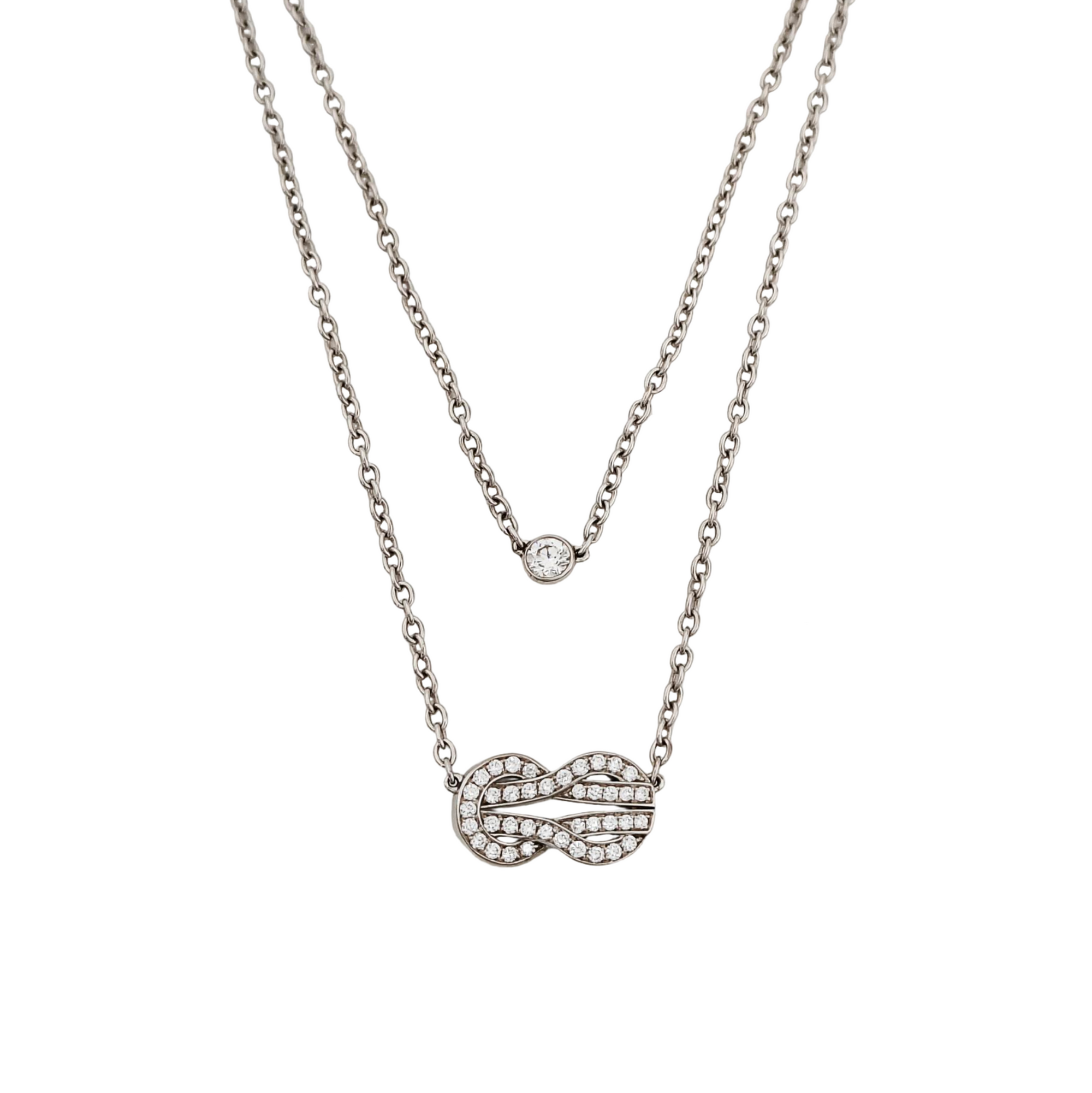 Chance Infinie 18k White Gold Silver Necklace