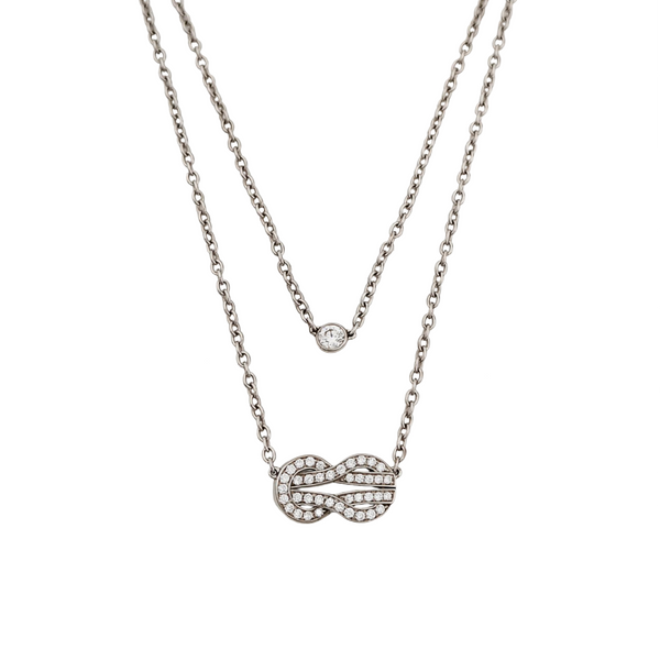 Chance Infinie 18k White Gold Silver Necklace