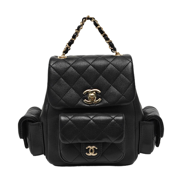 Quilted Grained Calfskin Small Black