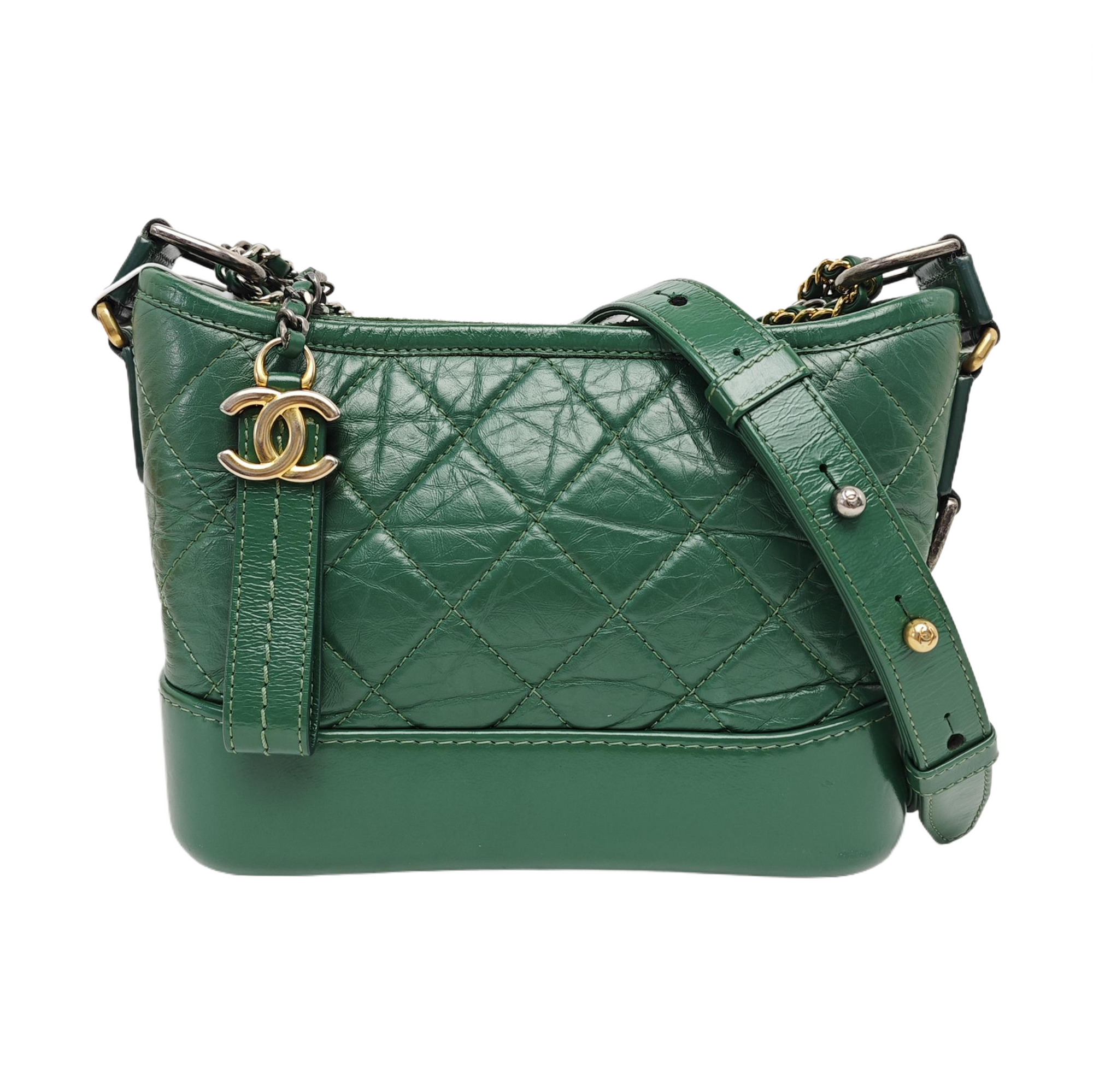 GABRIELLE Small Quilted Calfskin Green