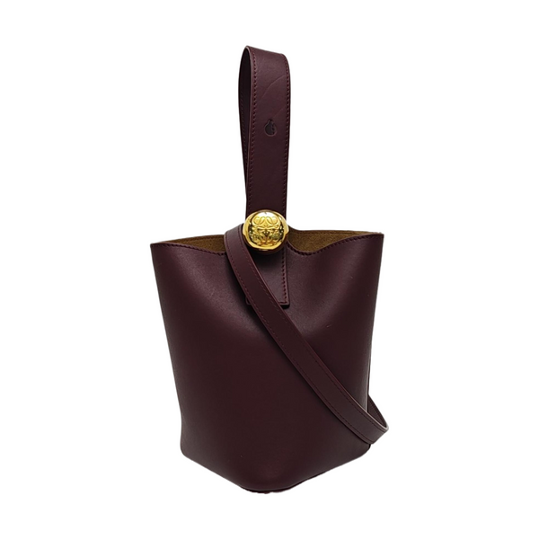 Pebble Bucket Mini Calfskin Red