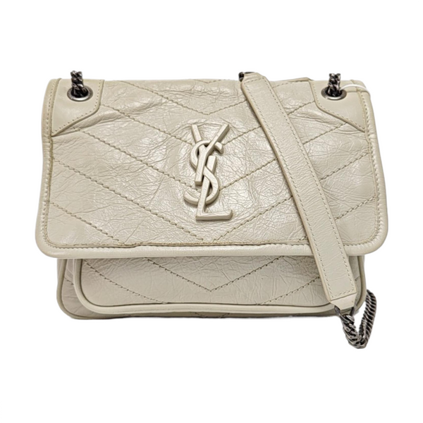 NIKI Small Chevron Calfskin Gray