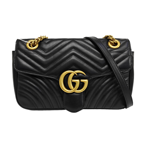 GG Marmont Medium Quilted Calfskin Black