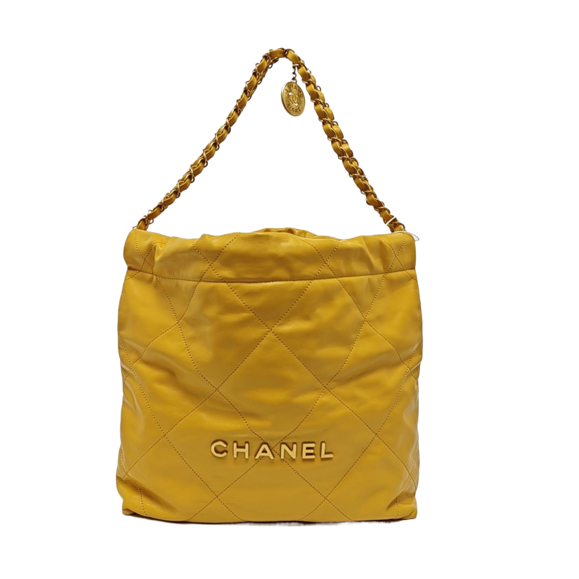 CHANEL 22 Small Quilted Calfskin Yellow