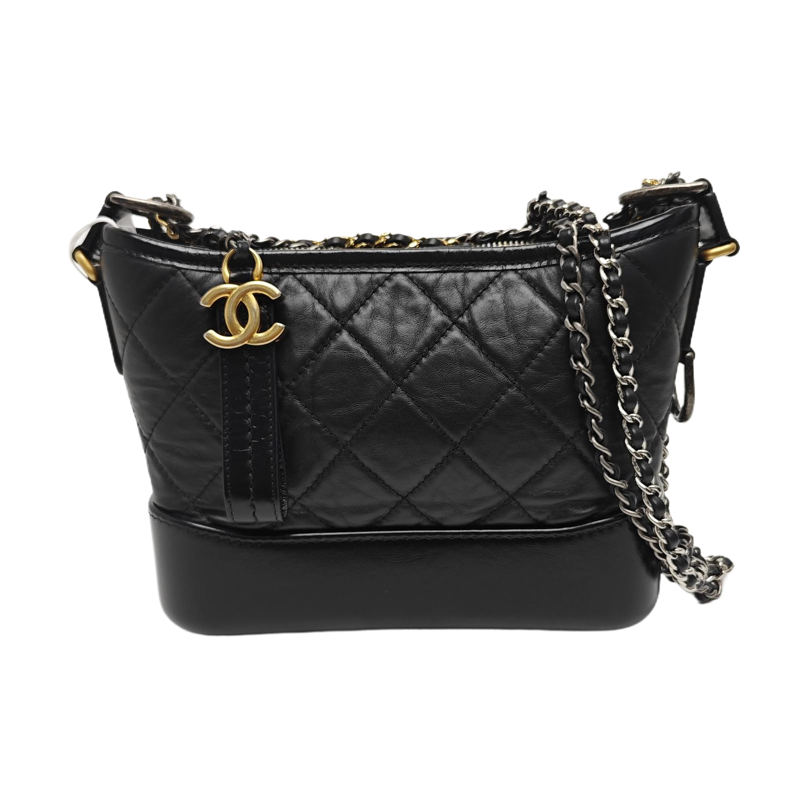 GABRIELLE Small Quilted Calfskin Black