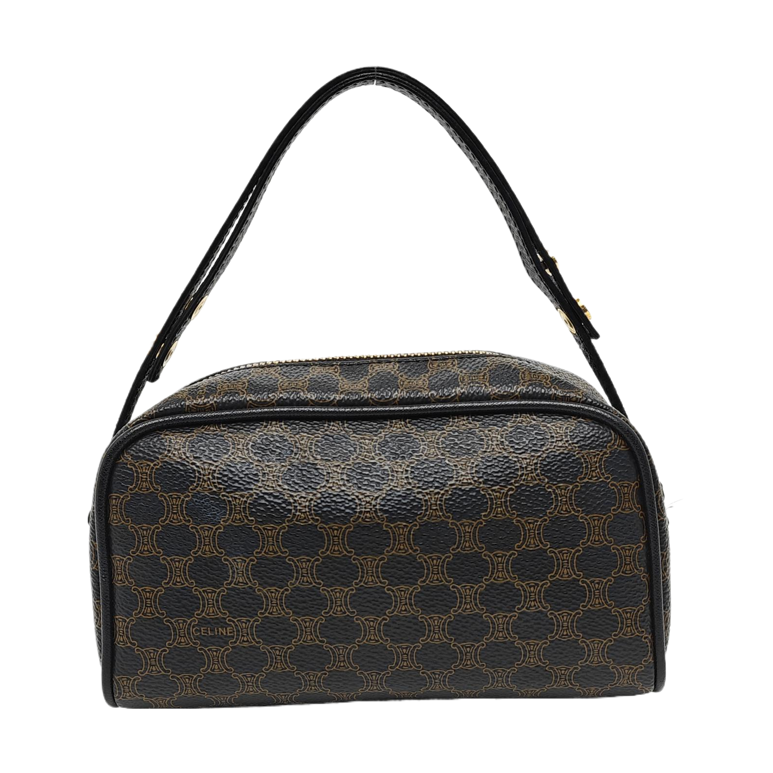 Coated Canvas Shoulder Bag Black