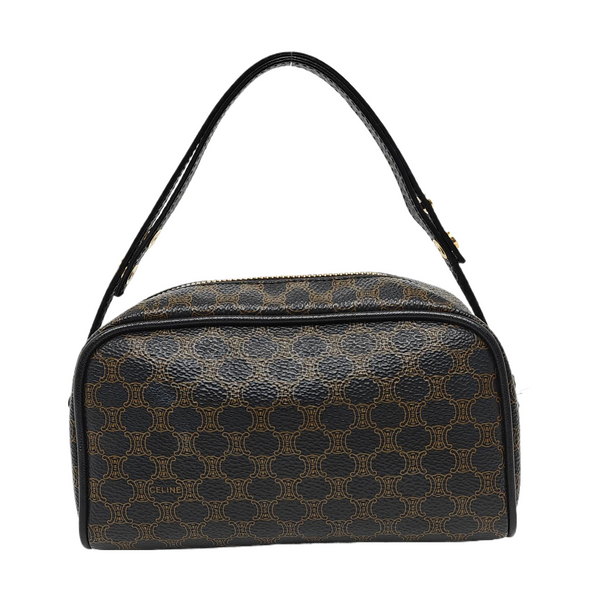 Coated Canvas Shoulder Bag Black