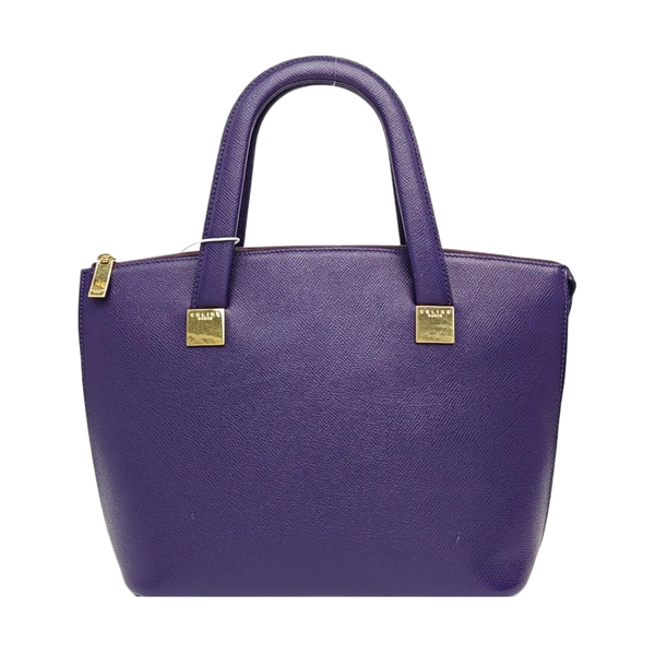 Calfskin Top Handle Bag Purple