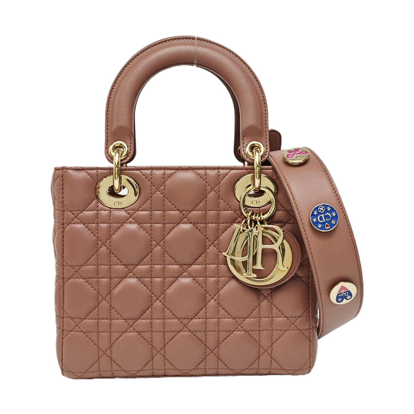 Lady Dior Small Cannage Lambskin Beige