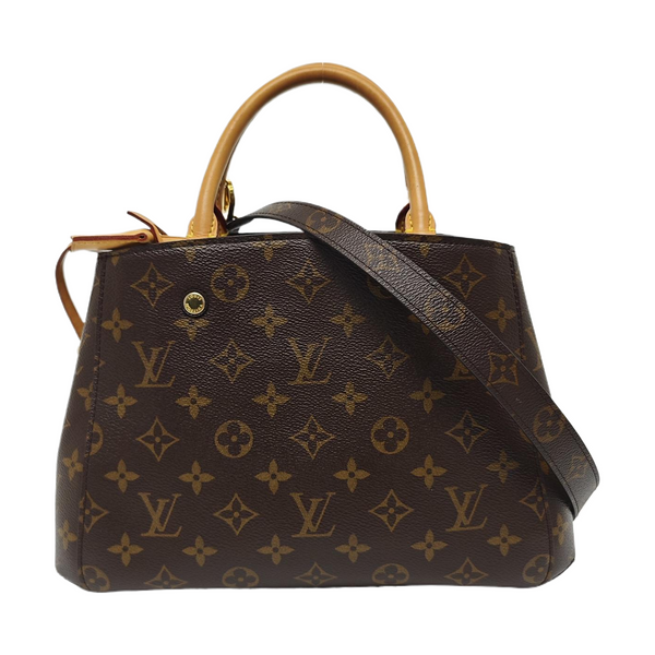MONTAIGNE BB Monogram Coated Canvas Brown
