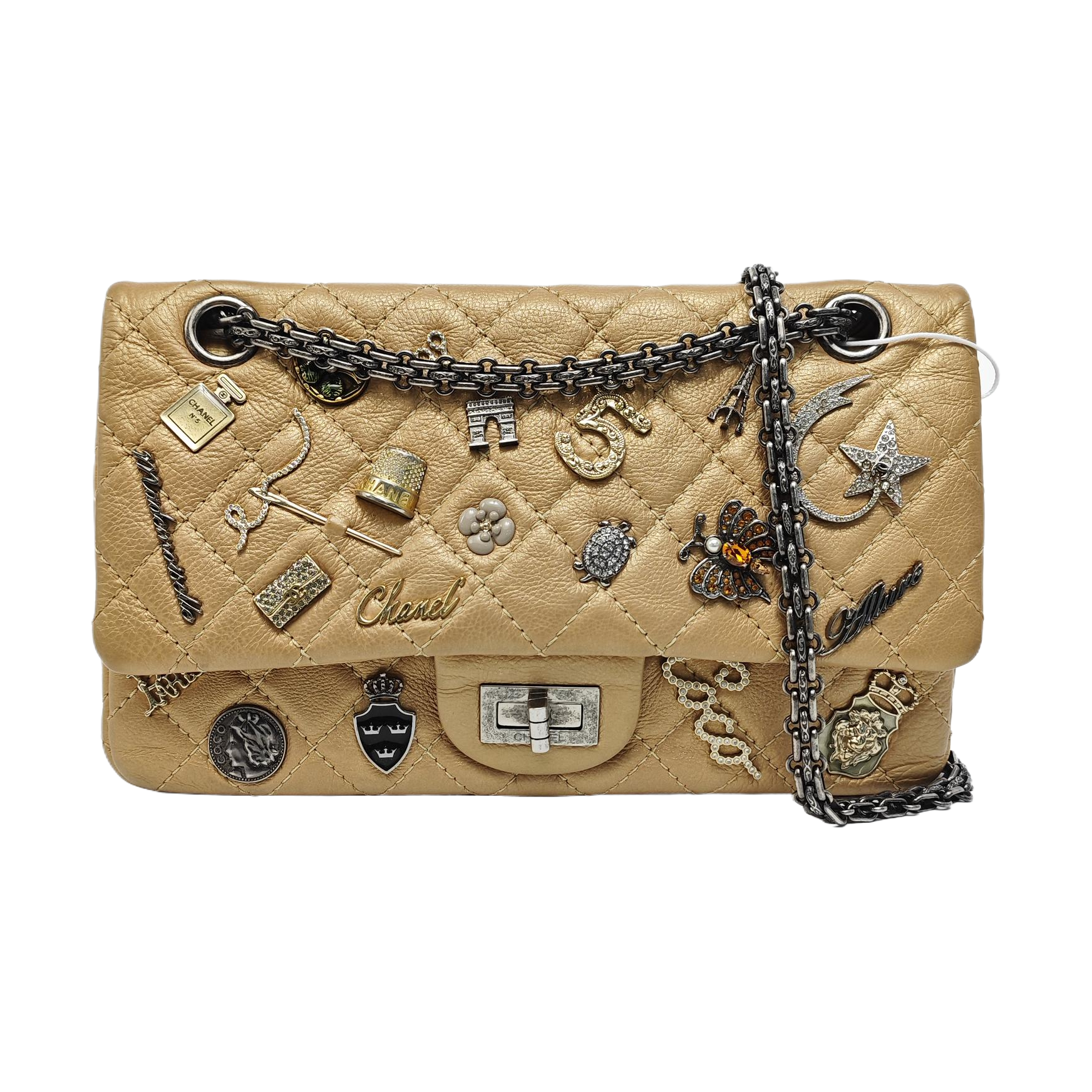 2.55 225 (small) Quilted Calfskin Gold