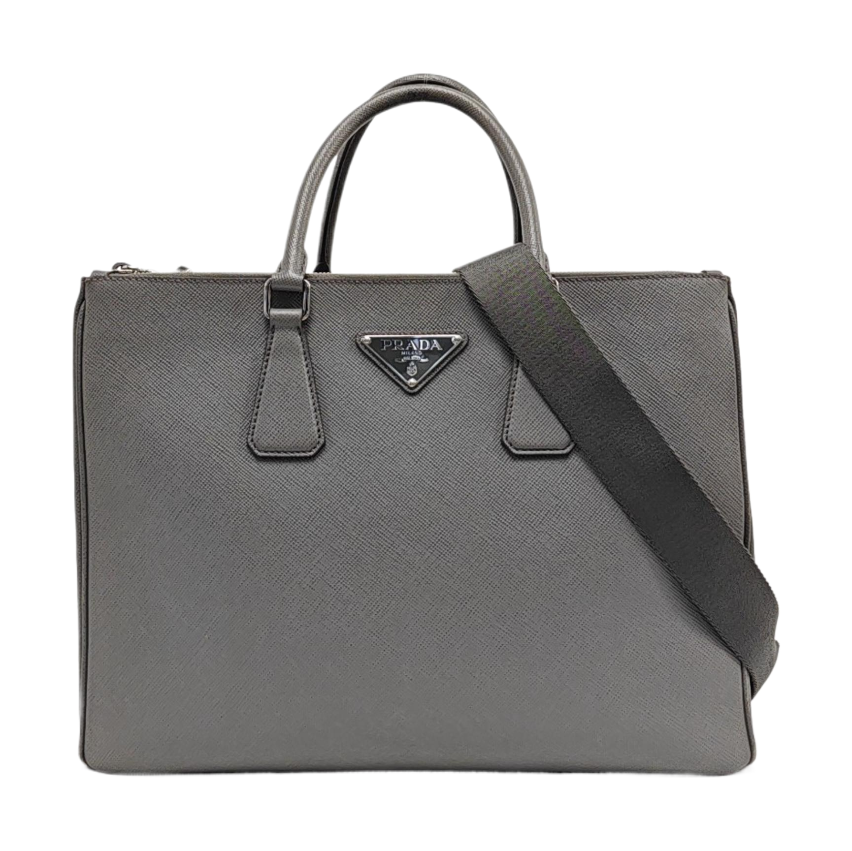 Galleria Large Saffiano Calfskin Gray