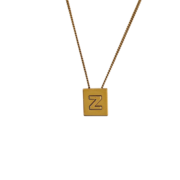 ALPHABET Brass Gold Necklace