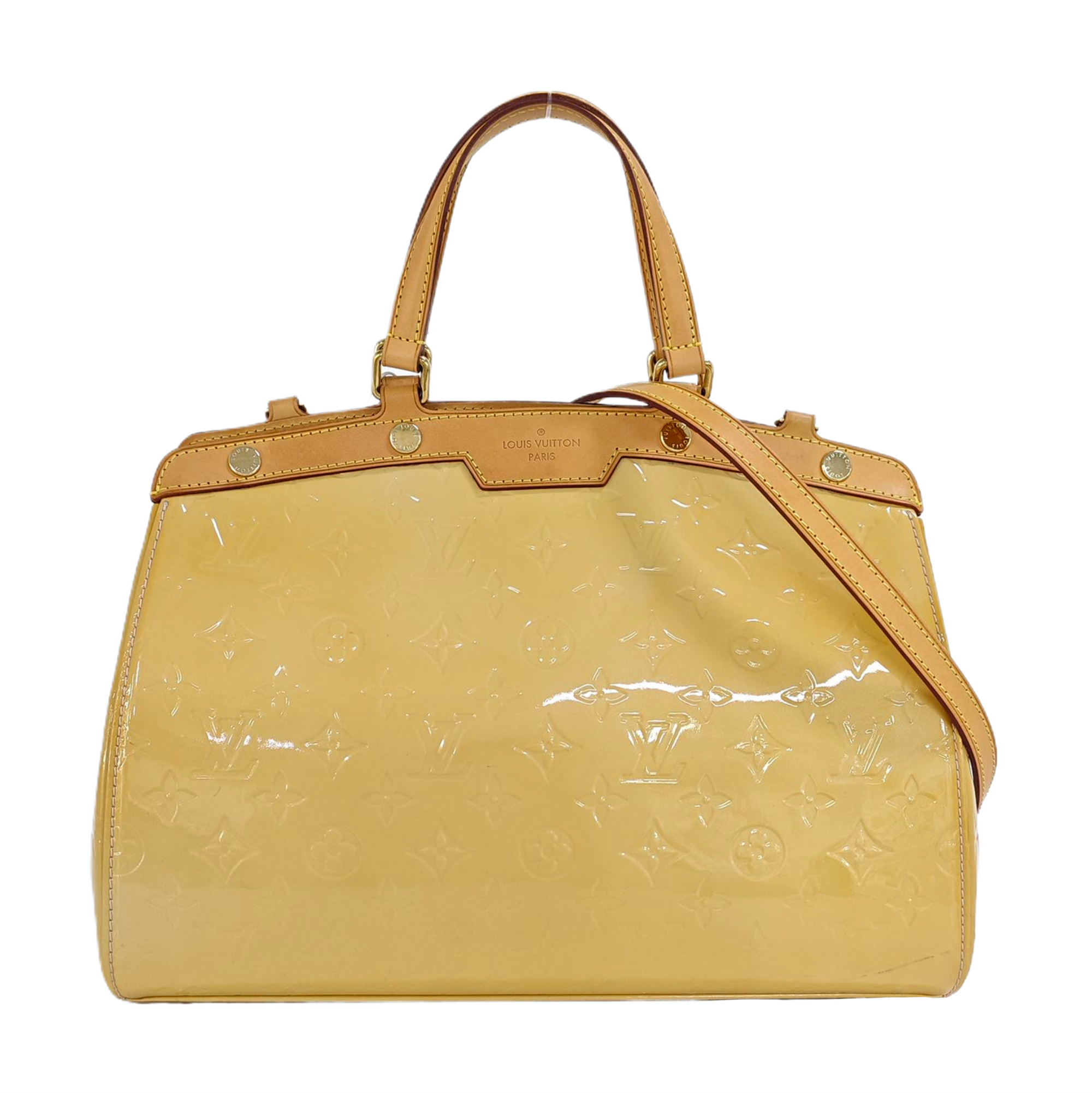 BREA MM Monogram Patent Leather Yellow