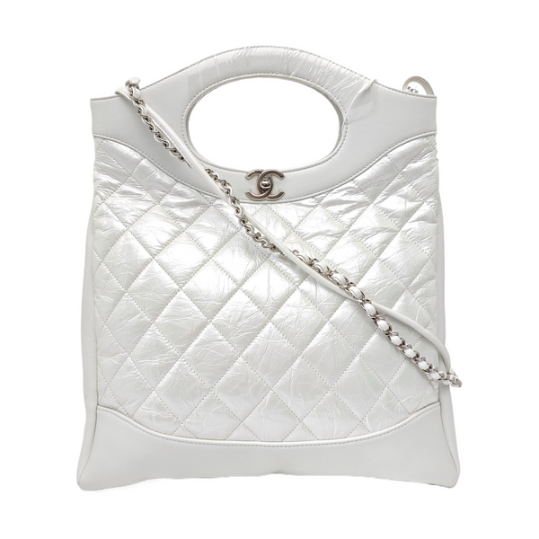 CHANEL 31 Quilted Calfskin White