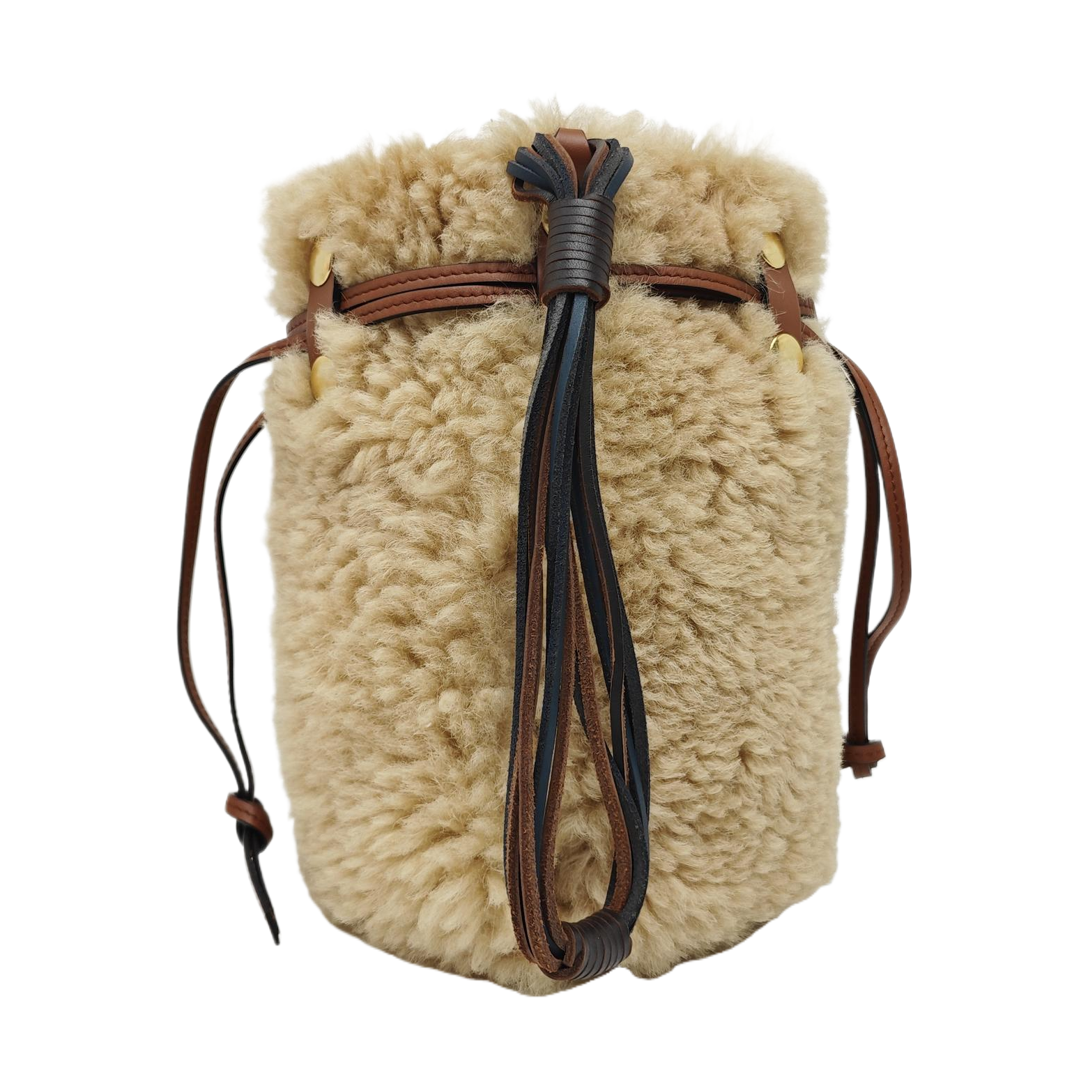 Fabric Bucket Bag Brown