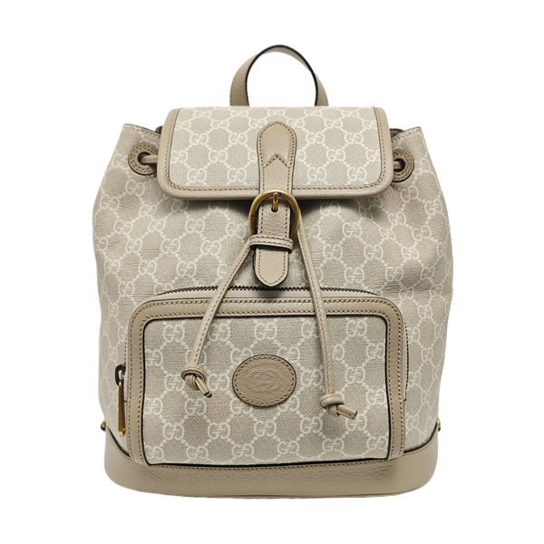 Monogram Coated Canvas Backpack Beige