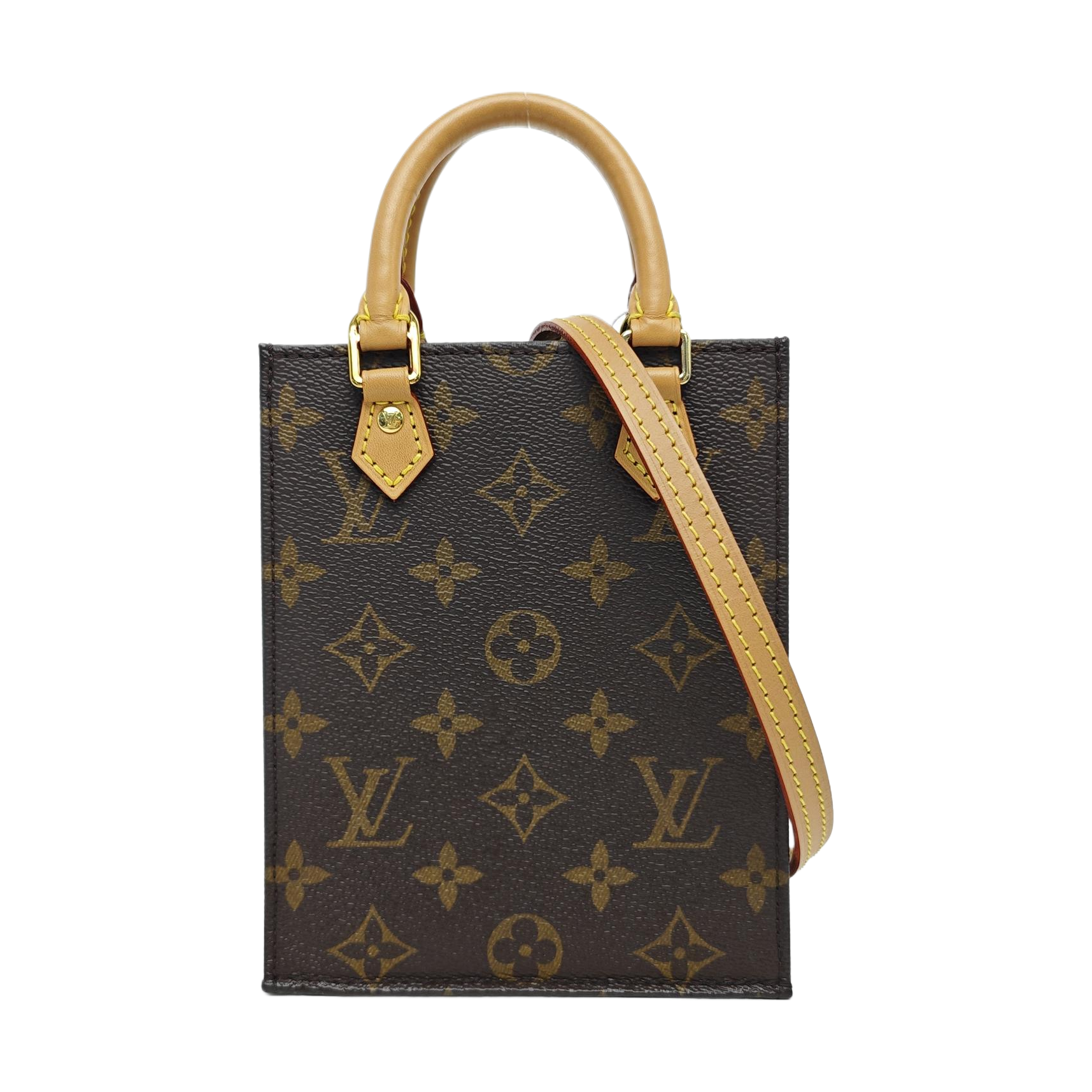 SAC PLAT Mini Monogram Coated Canvas Brown