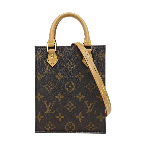 SAC PLAT Mini Monogram Coated Canvas Brown