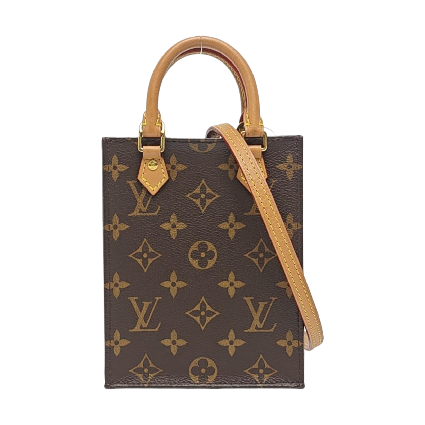 SAC PLAT Mini Monogram Coated Canvas Brown