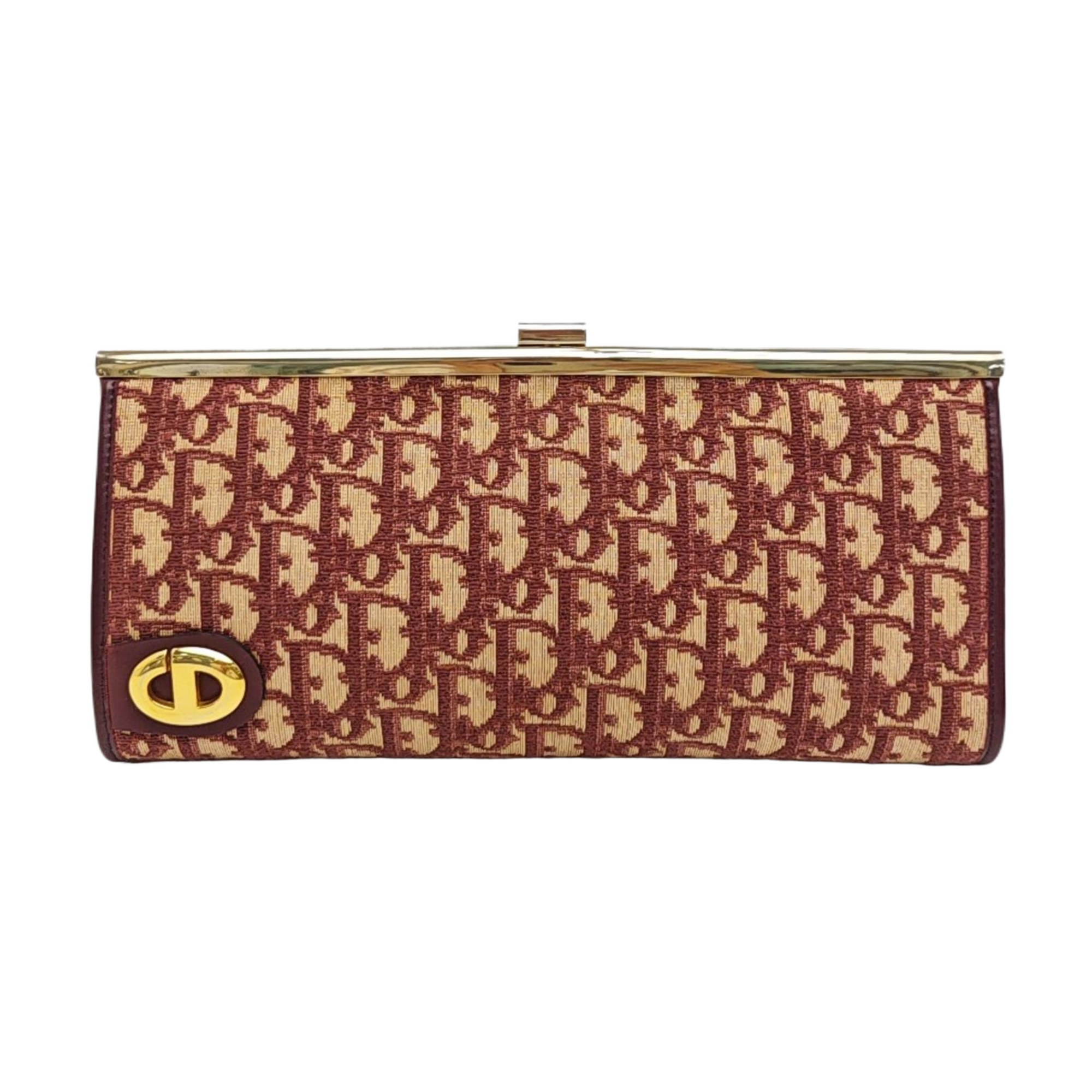 Oblique Canvas Clutch Beige