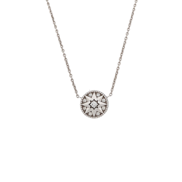 Rose Des Vents 18k White Gold Silver Necklace